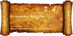 Krevenka Attila névjegykártya